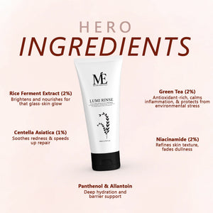 Lumi Rinse Face Wash – Soothing Cleanser with Rice Ferment & Centella Asiatica