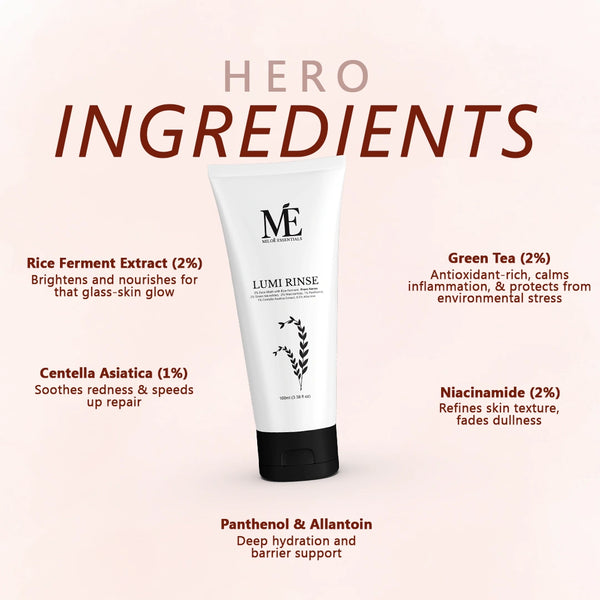 Lumi Rinse Face Wash – Soothing Cleanser with Rice Ferment & Centella Asiatica