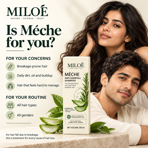 Miloé Méche Anti-Hairfall Shampoo 200ml | Caffeine, Niacinamide & Scalp Care