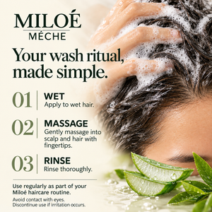 Miloé Méche Anti-Hairfall Shampoo 200ml | Caffeine, Niacinamide & Scalp Care