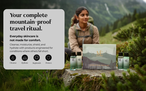 Alpine Travel Ritual - Protect. Hydrate. Glow at Glacier.