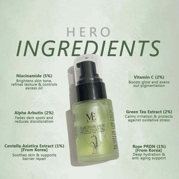 Earthen Dew Face Serum | Niacinamide & Arbutin for Skin Health