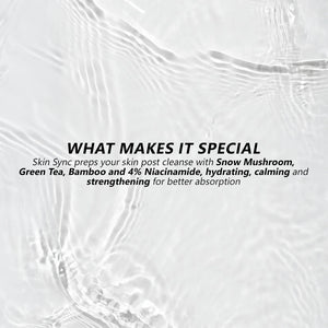 Skin Sync Toner | Hydrating & Balancing Toner with Snow Mushroom, Niacinamide & Green Tea - Miloe