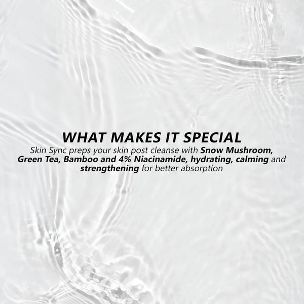 Skin Sync Toner | Hydrating & Balancing Toner with Snow Mushroom, Niacinamide & Green Tea - Miloe